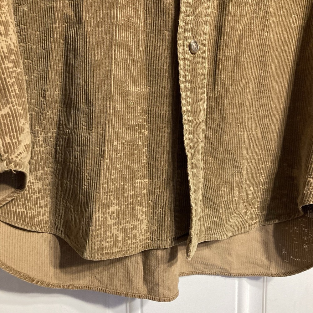 Vtg Polo Ralph Lauren Corduroy Elbow Patch Shirt Mens Large Brown Distressed 90s - Picture 6 of 14